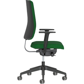 Chaise de bureau NowyStyl UTILA, avec accoudoirs, mécanisme synchrone, siège multicouche, hauteur/profondeur d'assise réglables, dossier rembourré, vert/vert