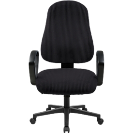 Chaise de bureau Topstar Support 50th Limited Edition, avec accoudoirs, mécanisme synchrone, assise spéciale pour les disques intervertébraux, revêtement en velours côtelé, noir