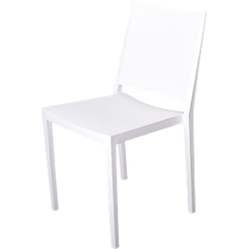 Chaise de conférence Florence, empilable jusqu'à 4 pièces, résistante aux UV et à l'eau, hauteur d'assise 460 mm, L 560 x l 460 x H 820 mm, polypropylène, blanc, 4 pièces