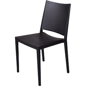 Chaise de conférence Florence, empilable jusqu'à 4 pièces, résistante aux UV et à l'eau, hauteur d'assise 460 mm, L 560 x l 460 x H 820 mm, polypropylène, noir, 4 pcs.