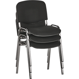 Chaise de conférence ISO Basic - empilable - piètement alu argenté – noir