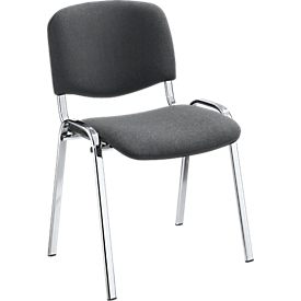Chaise de conférence ISO Basic - empilable - piètement chromé - anthracite