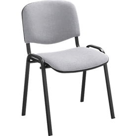 Chaise de conférence ISO Basic - empilable - piètement noir – gris clair