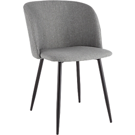 Chaise de conférence, L 570 x P 540 x H 810 mm, rembourrée, revêtement en tissu, lot de 2 pièces, gris