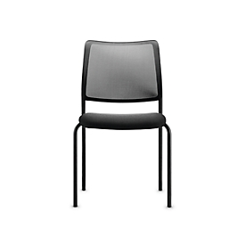 Chaise de réunion to-sync meet mesh, sans accoudoirs, dossier en filet, assise rembourrée, empilable, noir