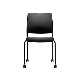 Chaise de réunion to-sync meet mesh, sans accoudoirs, dossier et assise entièrement rembourrés, avec roulettes, noir