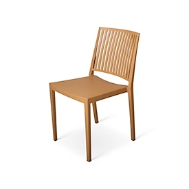 Chaise empilable Baltimore, empilable jusqu'à 4 pièces, résistante aux UV et à l'eau, hauteur du siège 460 mm, L 560 x l 460 x H 820 mm, polypropylène, jaune ocre, 4 pcs.