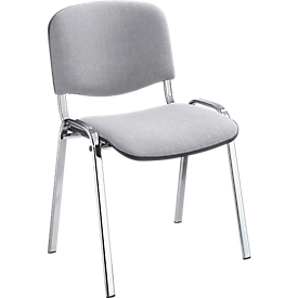 Chaise empilable ISO Basic, armature chromée, gris clair