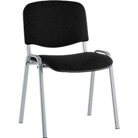 Chaise empilable ISO Basic, piétement alu argenté, noir