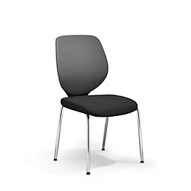 Chaise GIROFLEX 353, Rembourrage, tube en acier de précision empilable, sans accoudoirs, gris/noir