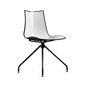 Chaise pivotante d'extérieur Best Gina, résistante aux intempéries, L 460 x P 530 x H 830 mm, acier&fibre de verre, anthracite/off-white