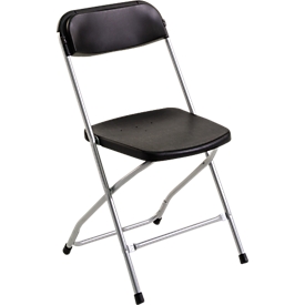 Chaise pliante Polyfold, noir/alu blanc, 2 p.