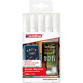 Chalk marker edding 4095, 2-3 mm, white, 5 pieces