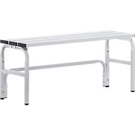 Changing bench, tubular steel/aluminium, single, 1015 mm wide, light grey