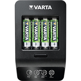 Chargeur de piles Varta LCD Smart Charger, pour 4 x Mignon AA/Micro AAA &amp; 1 x USB, 2 modes, écran LCD, 4 piles incluses