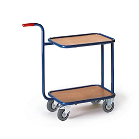Chariot à barre de poussée avec 2 surfaces de chargement, L 600 x l. 500 mm