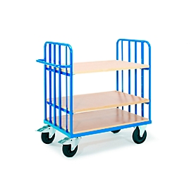 Chariot à étage avec poignée de poussée, 1200 x 800 mm, répartition variable pour les socles des étages