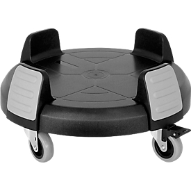 Chariot à roulettes, pour conteneur rond à usage alimentaire, avec capacité 85 ou 120 L