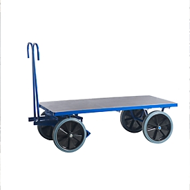 Chariot charges lourdes - sans paroi - 1600 x 800 mm - 1000 kg - pneus  caoutchouc