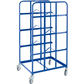Chariot de courses avec 3 plans d'appui double côté