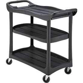 Chariot de nettoyage Pure 3 étages, chariot de service pour bureau/hôtel/soins, surfaces hygiéniques, facile à nettoyer, fonctionnement silencieux