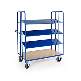 Chariot de préparation de commandes avec 3 plans d'appui à 20° double côté