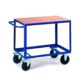Chariot de transport 1 surface de chargement, 1000 x 700 mm, capacité de charge 500 kg, pour ateliers et usines