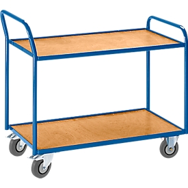 Chariot de transport, avec poignée de poussée inclinée, 2 étages