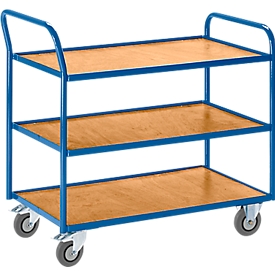 Chariot de transport, avec poignée de poussée inclinée, 3 étages