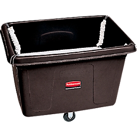 Chariot de transport Rubbermaid CUBETRUCK, 396 litres, sur ressorts, L 1120 x l 787 x H 825 mm, noir