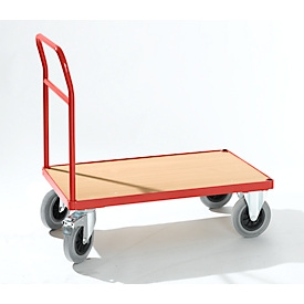 Chariot plate-forme avec poignée de poussée, 900 x 500 mm
