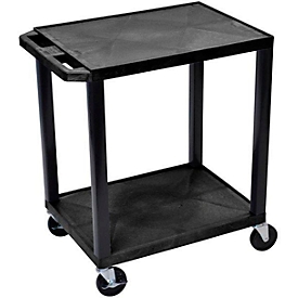 Chariot polyvalent à 2 étages, L 610 x l. 460 mm, charge 150 kg, en plastique, noir