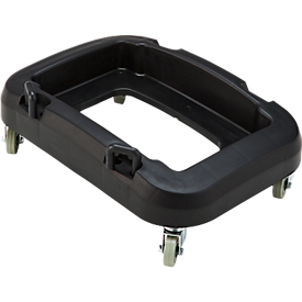 Chassis for Schäfer Shop Select waste garbage can with 60 l capacity, linkable, 4 swivel castors, 2 connectors, W 480 x D 330 x H 140 mm, black