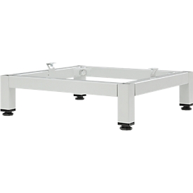 Châssis pour casier cube, l. 380 x P 370 x H 100 mm, avec 4 pieds, non monté, acier, gris clair RAL 7035