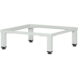 Châssis pour casier cube, l. 380 x P 370 x H 100 mm, avec 4 pieds, non monté, acier, gris clair RAL 7035