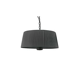 Chauffage infrarouge Fiamma, pour montage au plafond à l'extérieur, 1800 W, IP24, éclairage LED &amp; télécommande, L 600 x P 600 x H 300 mm, noir