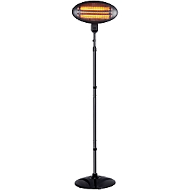 Chauffage par infrarouge GUSTAV, sur pied, réglable en hauteur, IPX4, 2000 W, 3 niveaux de chauffage