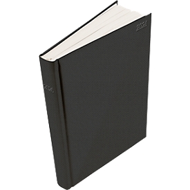 Chef calendrier Korsch 2026, A5, 352 pages, vue d'ensemble des jours, calendrier pour D/GB/F/I, samedi/dimanche sur 1 page, L 145 x H 205 mm, carton naturel, noir