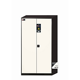 Chemikalienschrank  asecos CS-CLASSIC-F, Flügeltüren, Front Reinweiss, B 1055 x T 520 x H 1950 mm