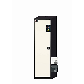 Chemikalienschrank  asecos CS-CLASSIC, Flügeltür, Anschlag links, Front Reinweiss, B 545 x T 520 x H 1950 mm