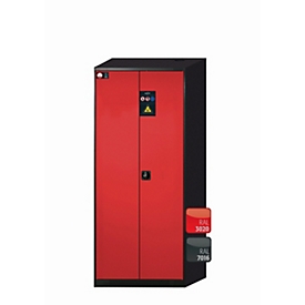 Chemikalienschrank  asecos CS-CLASSIC, Flügeltüren, Front Verkehrsrot, B 810 x T 520 x H 1950 mm