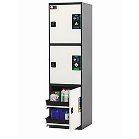 Chemikalienschrank  asecos CS-CLASSIC-MultiRisk, Flügeltüren, Front Reinweiß, B 545 x T 520 x H 1950 mm