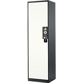 Chemikalienschrank, Flügeltür, 3 Böden, 545x520x1950 mm, reinweiß