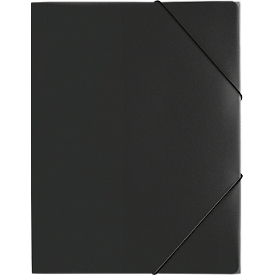 Chemise à 3 rabats et à élastique Pagna, format A4, en PP, noir