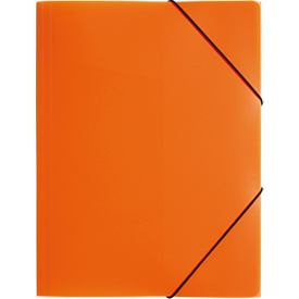 Chemise à 3 rabats et à élastique Pagna, format A4, en PP, orange