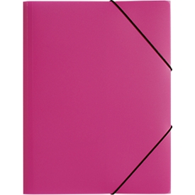 Chemise à 3 rabats et à élastique Pagna, format A4, en PP, rose foncé
