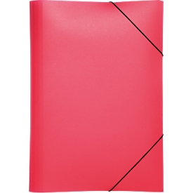 Chemise à 3 rabats et à élastique Pagna, format A4, en PP, rouge