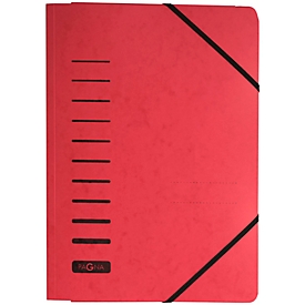 Chemise à 3 rabats et à élastiques PAGNA, format A4, en carton, pièce, rouge