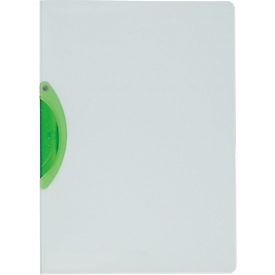 Chemise à pince Easy Plus Kolma, A4, jusqu'à 30 feuilles, plastique transparent KolmaFlex, avec pince verte,