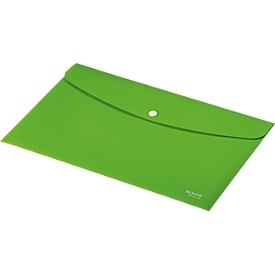 Chemise à rabats Leitz® Recycle, format A4, fermeture par boutons pression, opaque, 100 % recyclable, Ange Bleu, plastique recyclé, vert